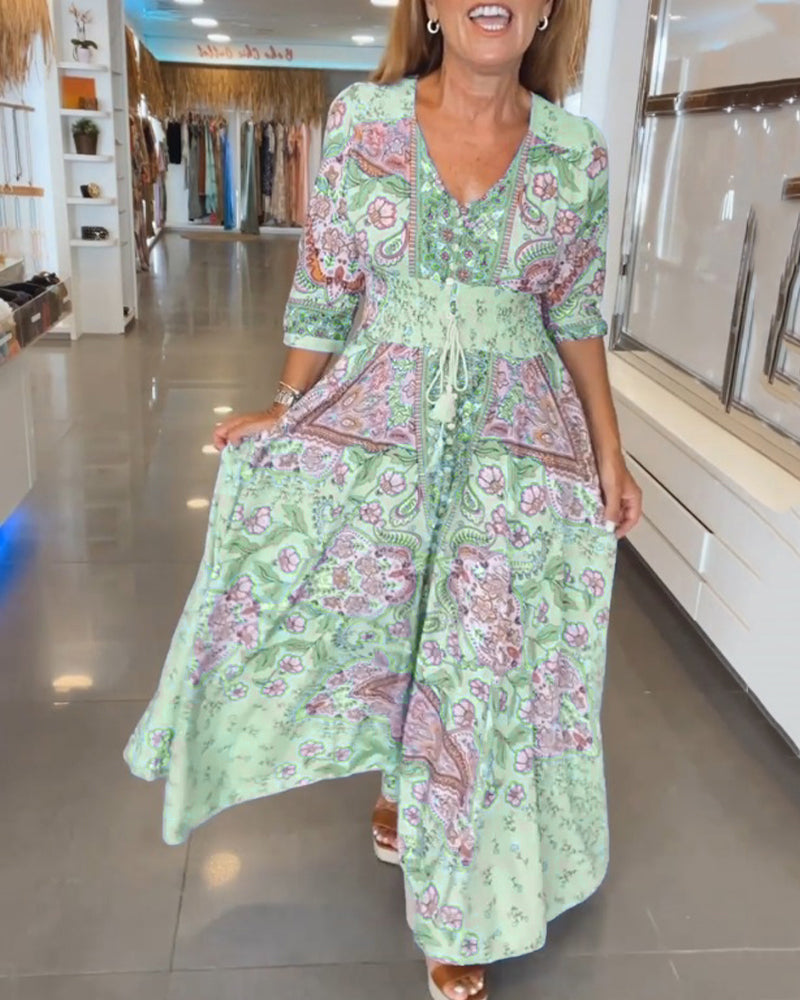 Raven | Elegant Vacation V-Neck Dress