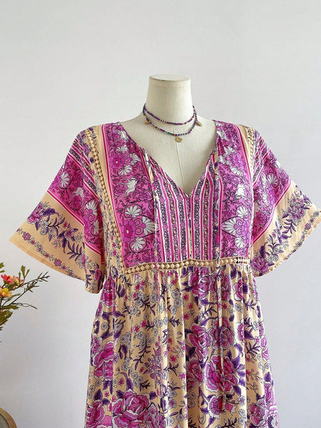 Boho Floral Maxi Dress – Plus Size