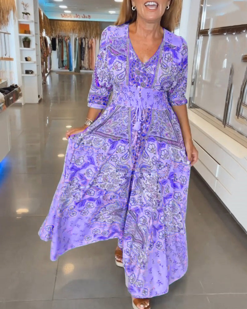 Raven | Elegant Vacation V-Neck Dress