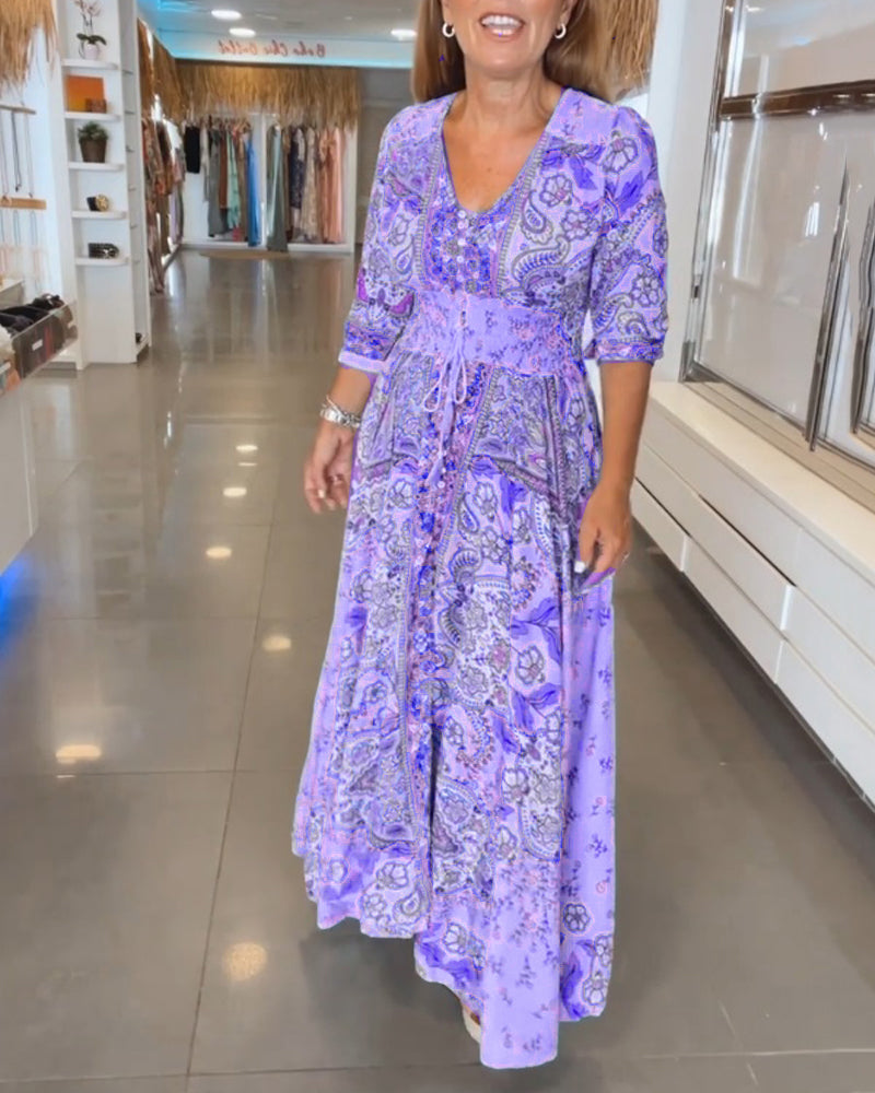 Raven | Elegant Vacation V-Neck Dress