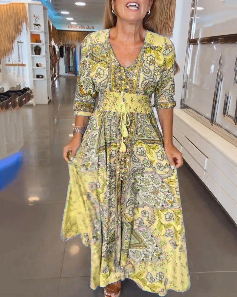 Raven | Elegant Vacation V-Neck Dress