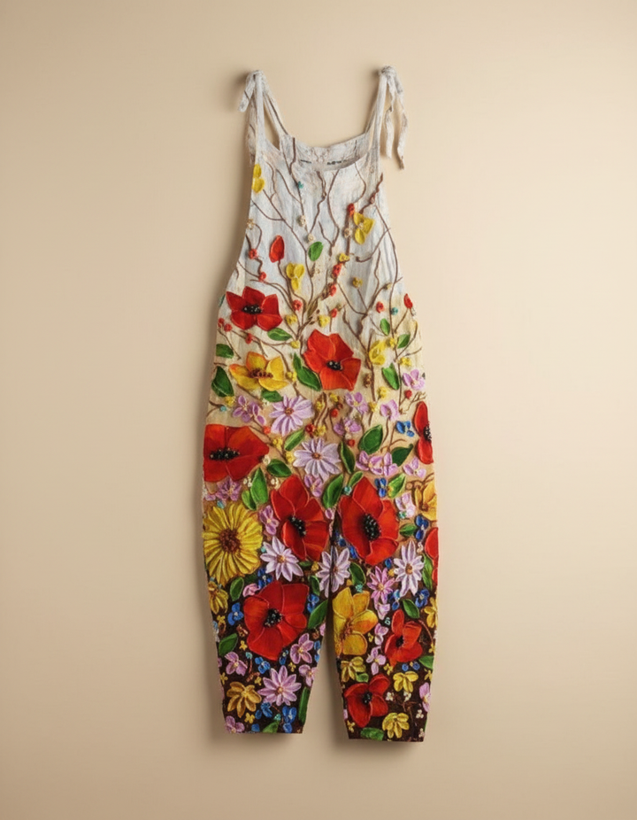Solea | Lightweight artisanal jumpsuit in floral style