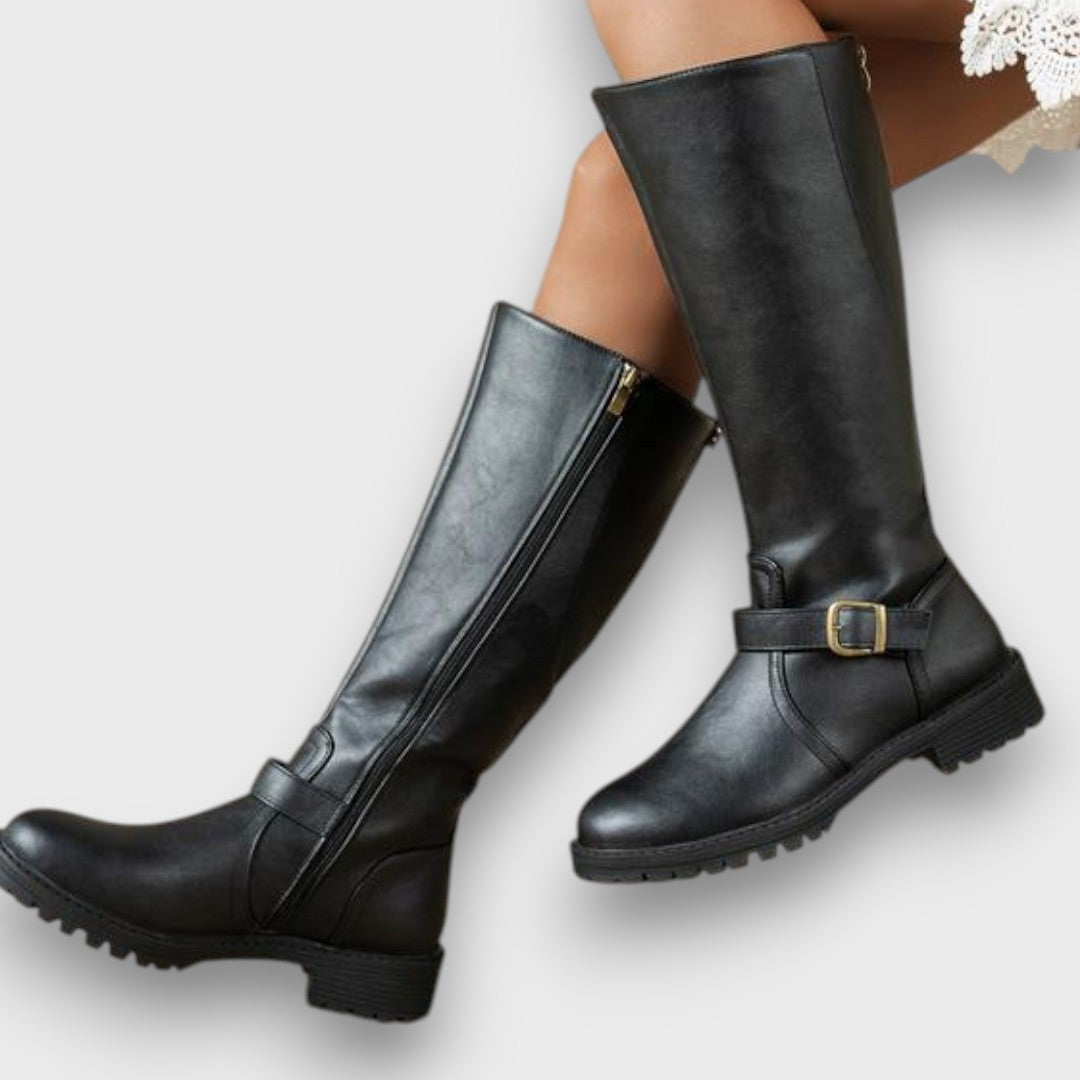 Elsira Low-heel riding-style boots