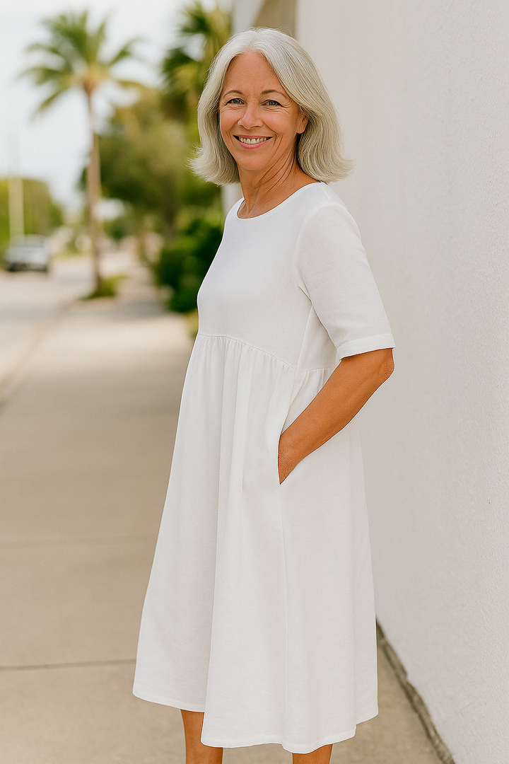 Anora| Flattering Cotton Pocket Dress