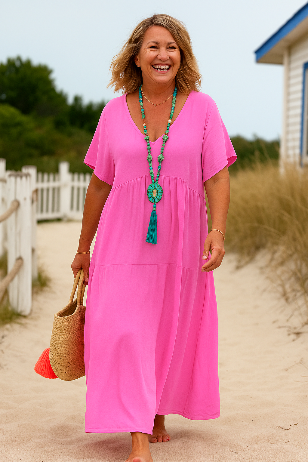 Elarin | Airflow Midi Dress – Effortless Grace, Everyday Comfort