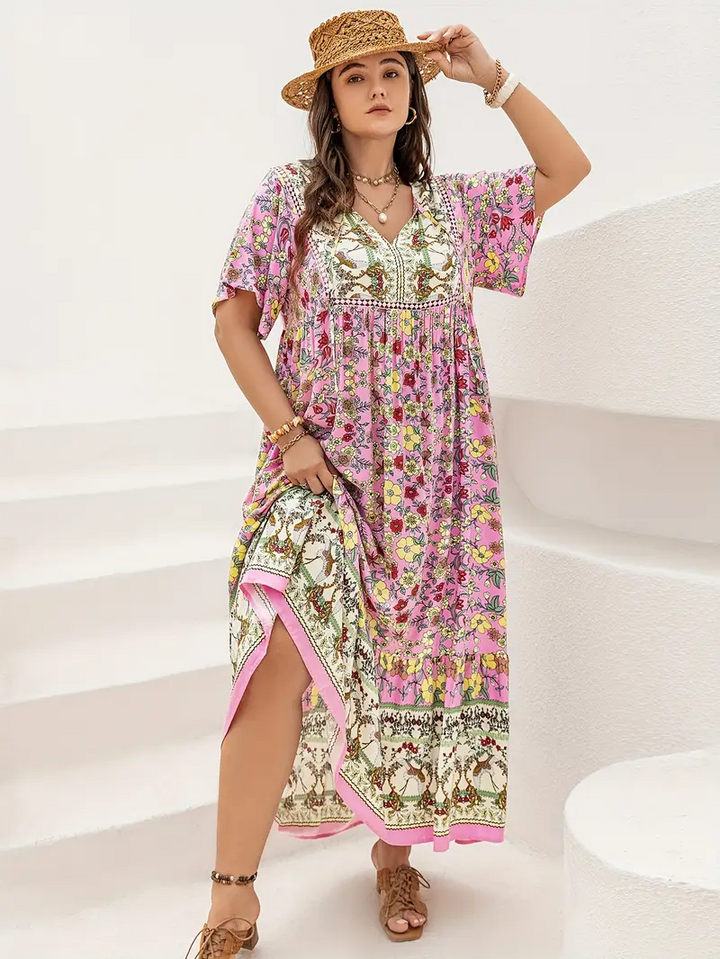 Boho Floral Maxi Dress – Plus Size