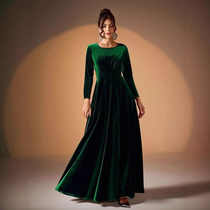 Beatrice | Long-Sleeve Velvet Maxi Dress