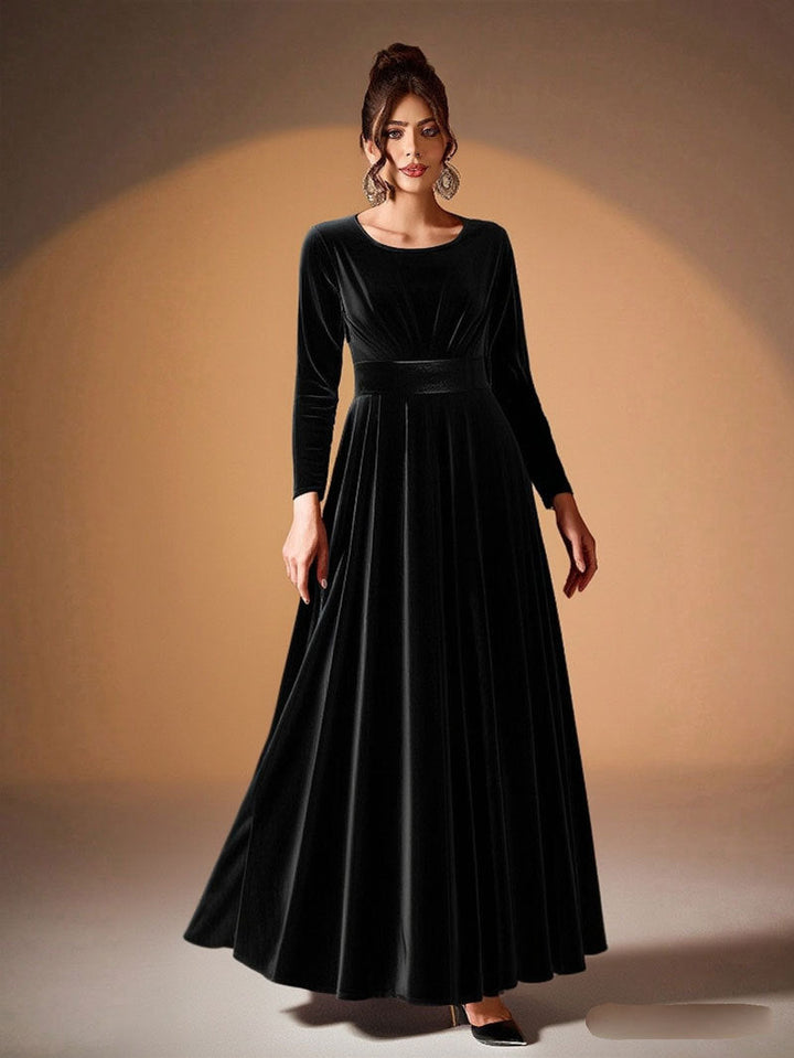 Beatrice | Long-Sleeve Velvet Maxi Dress