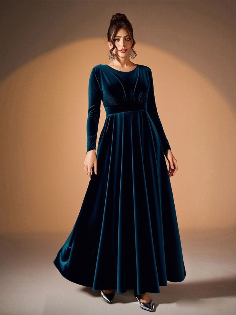 Beatrice | Long-Sleeve Velvet Maxi Dress