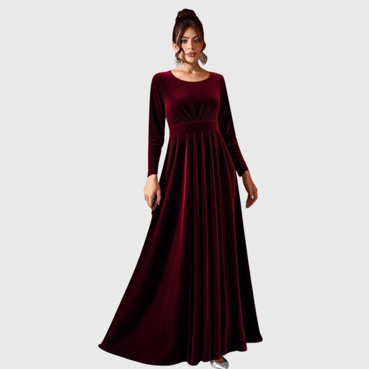 Beatrice | Long-Sleeve Velvet Maxi Dress