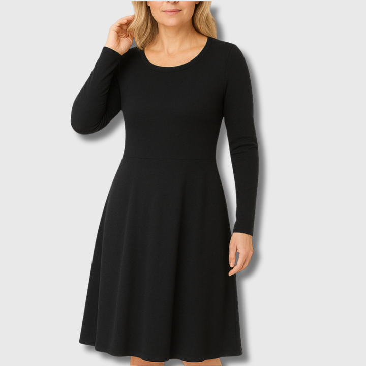 Ava | Classic Long-Sleeve Fit & Flare Dress