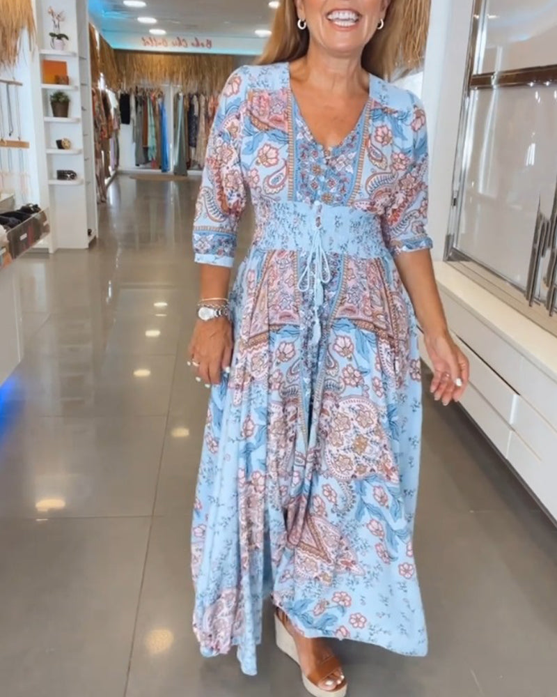 Raven | Elegant Vacation V-Neck Dress