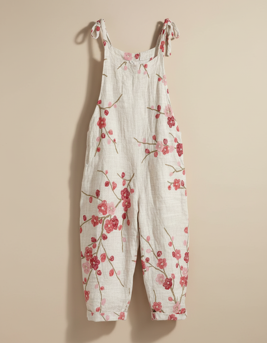 Solea | Lightweight artisanal jumpsuit cherry blossoms